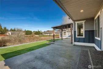 Pack patio overlooking association owned greenspace