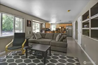 View from living room to kitchen area.