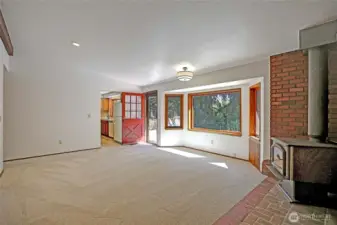 Heading down the other hallway, we turn to get a glimpse of the picturesque family room.