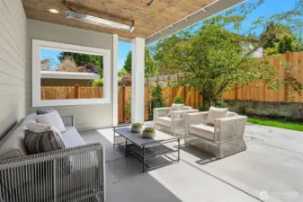 Secluded outdoor covered living area