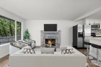 Virtually staged living room