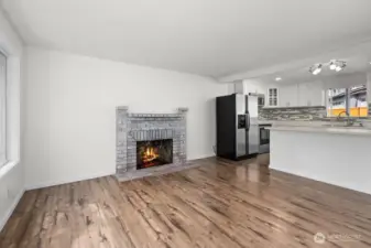 Wood burning fireplace