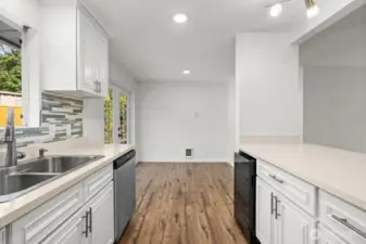 Freshly painted cabinets