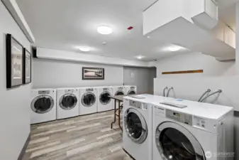 Laundry room with extra large washers and dryers