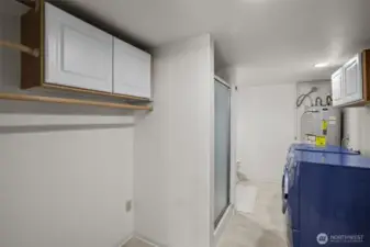 Space to hang dry your clothes in the laundry room.