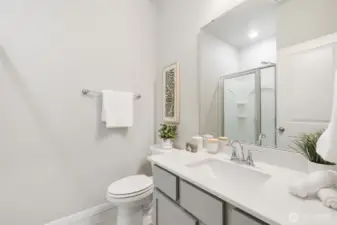 Main floor ¾ bath conveniently located across from the fourth bedroom.