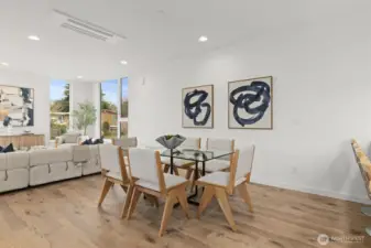 Dining room off the Eat-In Chief kitchen with Bosch appliances