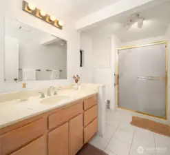 Spacious primary bathroom.