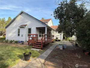 Back deck is spacious, large enough for table and chairss.