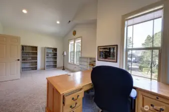 This photo is showing the other side of this larger, flexible use room.