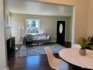 Living room and entry view