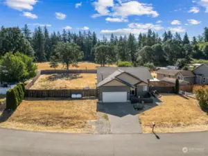 Aerial view of the lot.