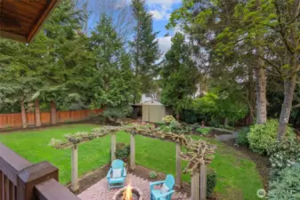 Back yard is the perfect place to enjoy the outdoors. Large shed for storage.