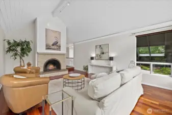 Living room with fireplace