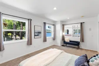 Bedroom with double closets