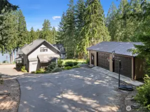 Detached garage at top of property.