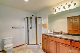 Separate shower in primary.