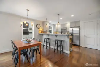 Dining space and kitchen