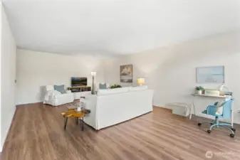 Living room with office nook