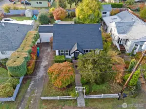 View of NEW ROOF on home and garage!