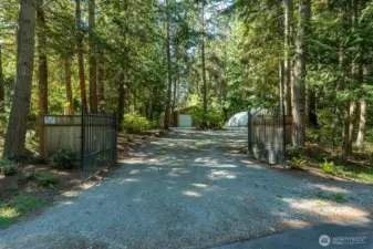 Gated and fenced. Private road.