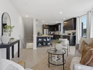 The open living/dining space offers generous room for entertaining.