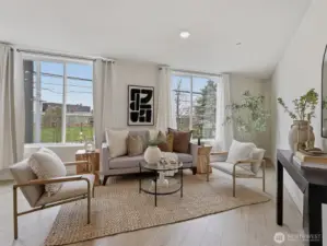 The big windows offer south- and west-facing light