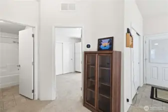 Entrances to second bedroom, den, bathroom