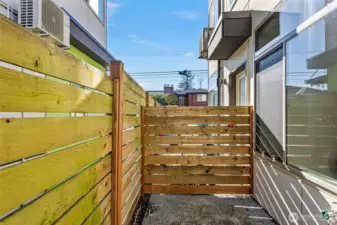 Partially fenced backyard