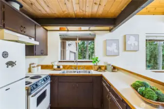 Efficient kitchen with connection to living area