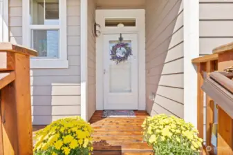 Inviting porch to the front door.