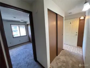 Entry hall with two storage closets