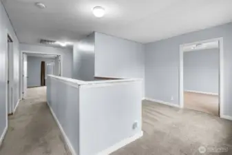 What the common upstairs area looks like.