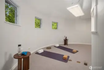 This room is being used as an exercise yoga room but it was designed to be  a walk-in closet for the 2nd primary bedroom.