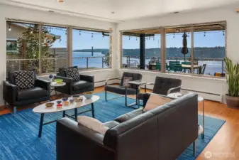 Living area provides intimate spaces yet is still in the loop