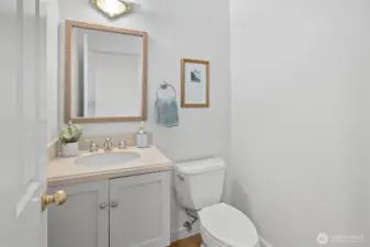 Upstairs powder room