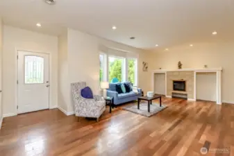 Entry area front of home into large living room.