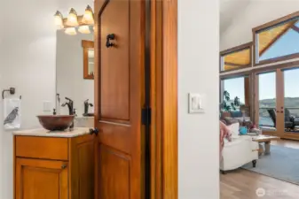 Main floor powder room off kitchen