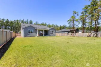 Huge fenced in backyard