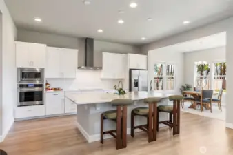 Beautiful gourmet kitchen with quartz countertops