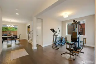Formal dining currently serves fitness space.