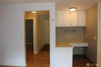 Nook around corner from entry