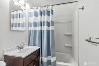Main Full Bathroom with new wall heater installed