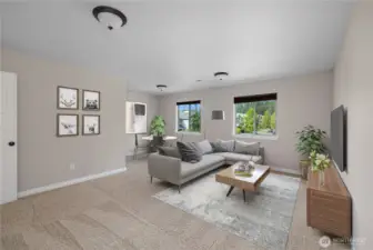 Huge bonus room adds valuable living space, ideal for a rec room, bedroom or multipurpose area. Virtually staged.