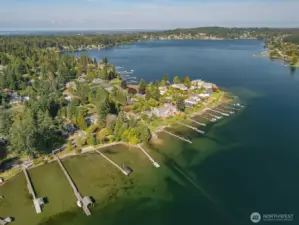 Northerly drone shot up the Lake .