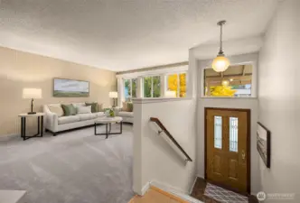 This home has been refreshed with new interior paint and carpet.