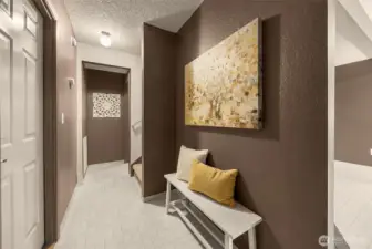 Lower level with garage access.