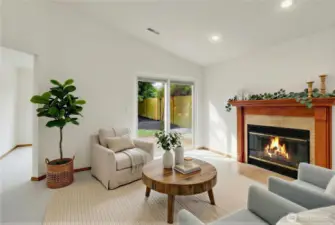 Virtually staged living room