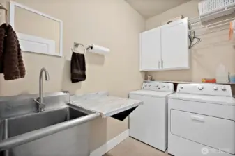 Laundry Room off of the Kitchen with an utility sink.