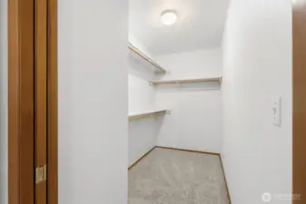 Large walk in closet.